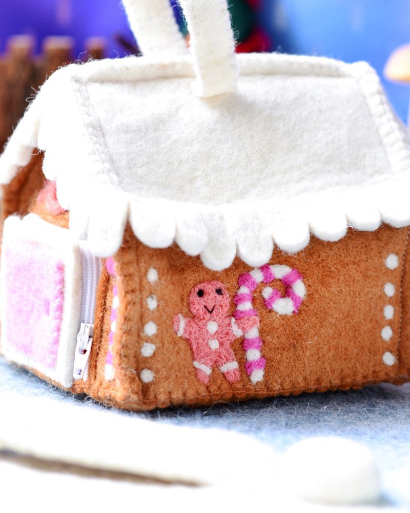 gingerbread house bag pink 6