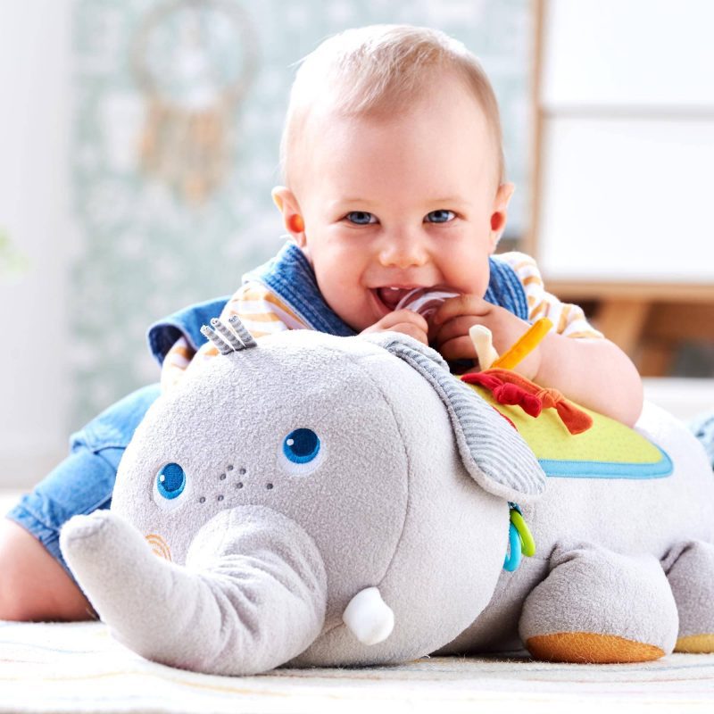 haba plush baby elephant discovery pillow 28746366222434