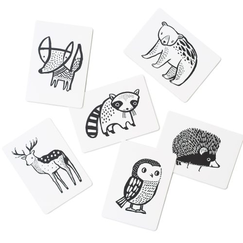 high contrast cards for baby woodland animals 2