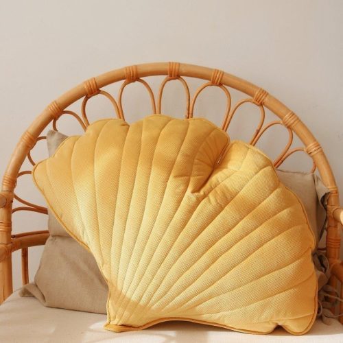 honey velvet ginkgo leaf cushion 130629