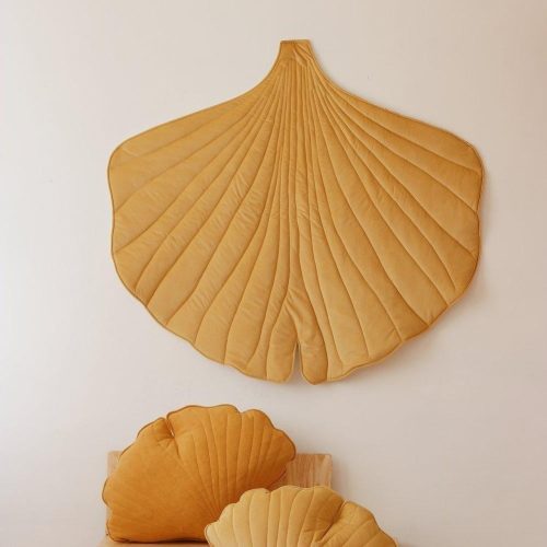 honey velvet ginkgo leaf cushion 176065