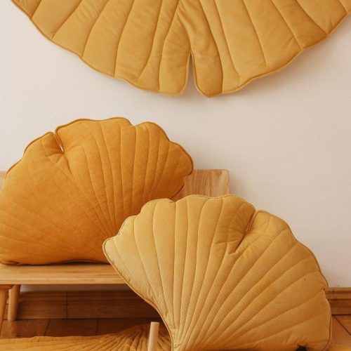 honey velvet ginkgo leaf cushion 262216