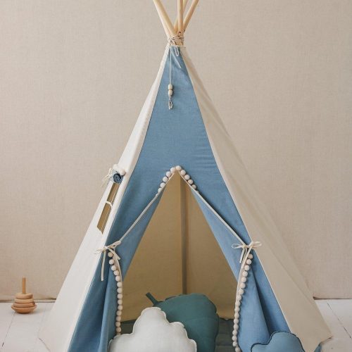 jeans teepee tent with pompoms 186486