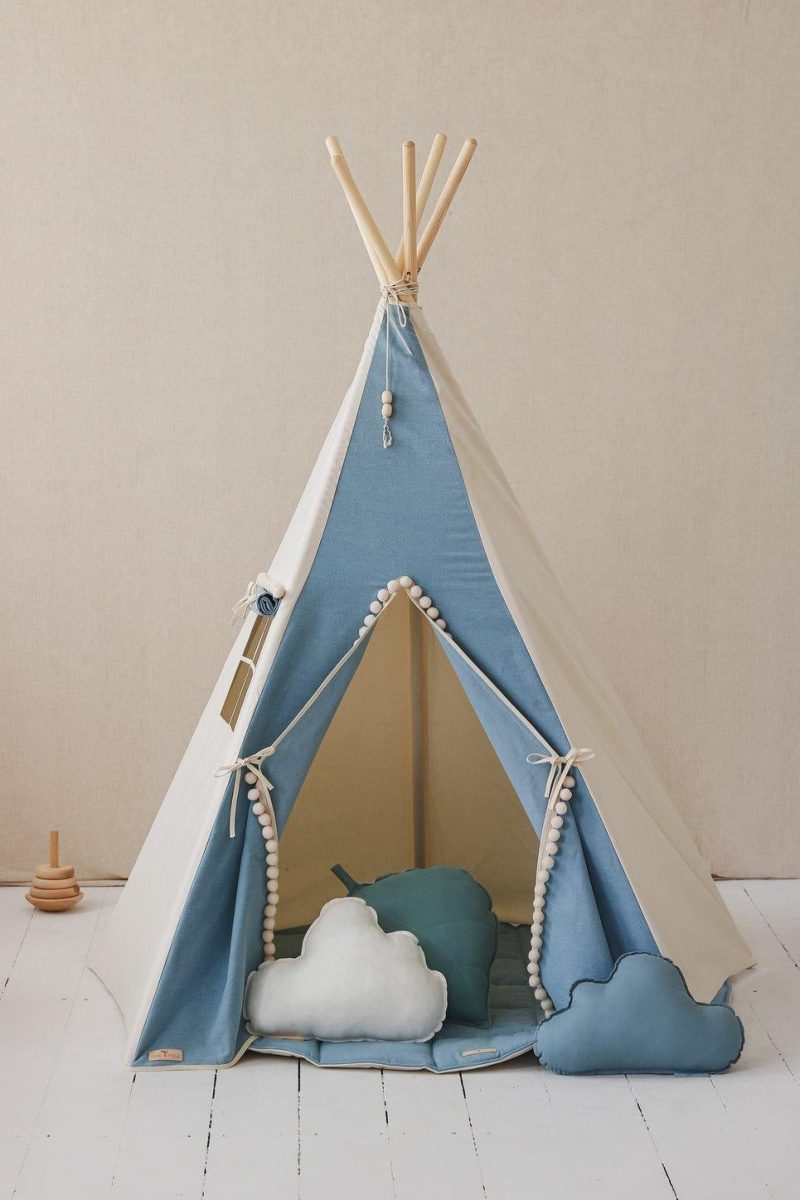 jeans teepee tent with pompoms 186486