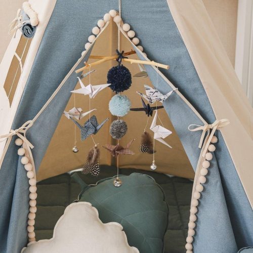 jeans teepee tent with pompoms 315637