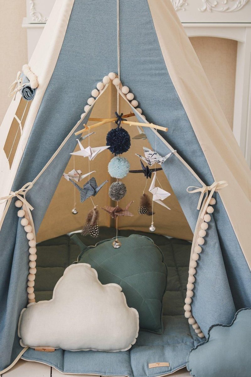 jeans teepee tent with pompoms 315637