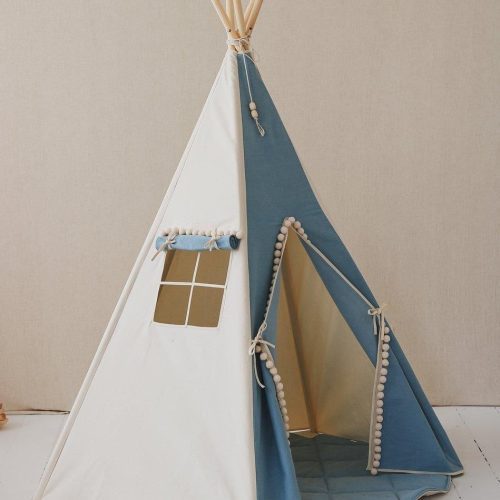 jeans teepee tent with pompoms 927433