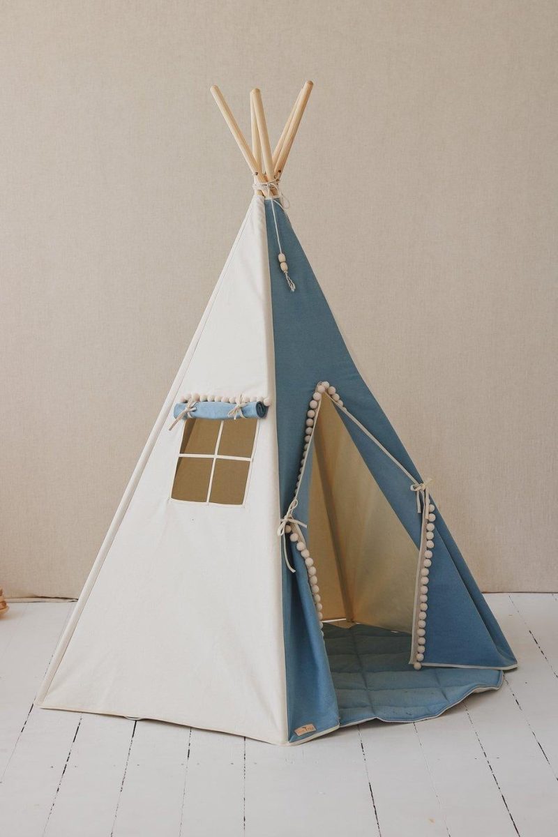 jeans teepee tent with pompoms 927433