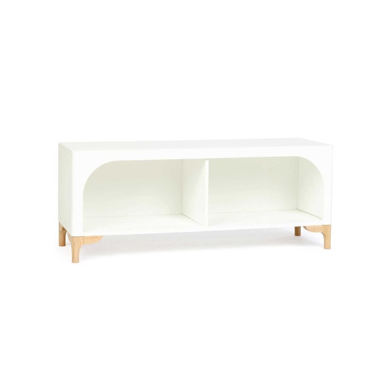 milton and goose archie wood cubby bench angled