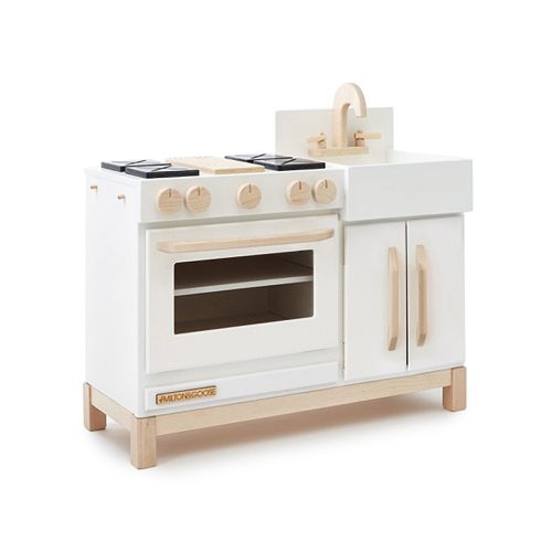 milton and goose essential play kitchen white angled