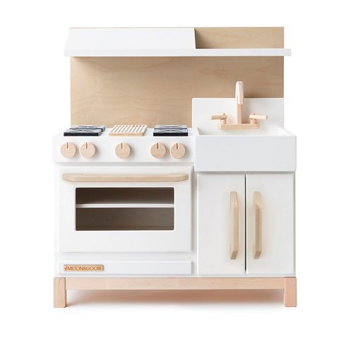 milton and goose essential play kitchen with hood white