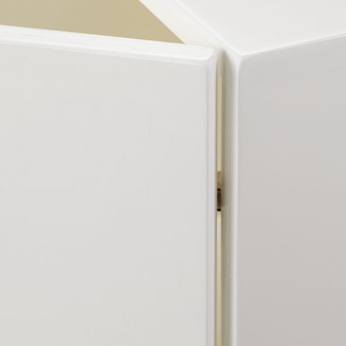 milton and goose wooden toy storage cabinet white outside hinge detail