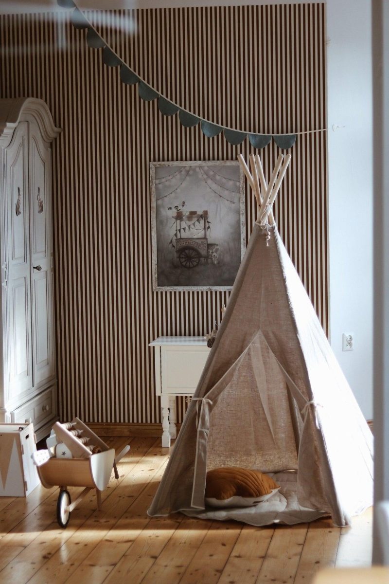 natural linen teepee and mat set 258143