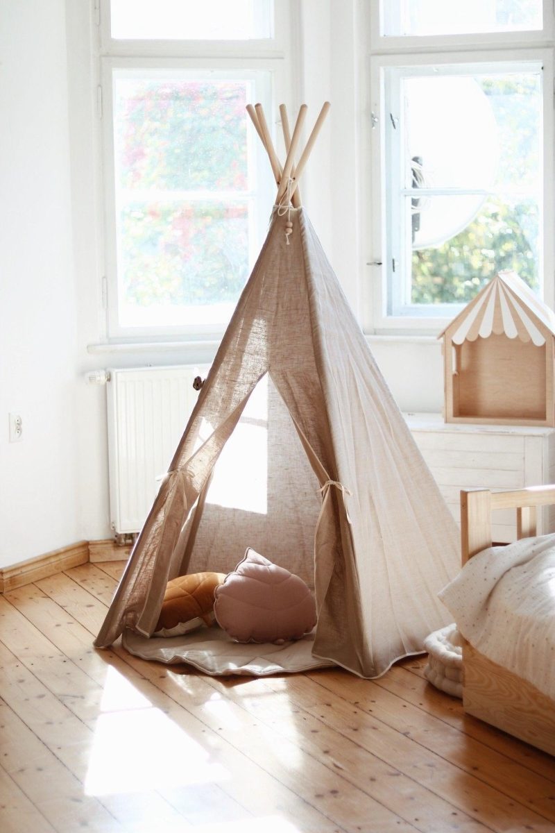 natural linen teepee tent 195419