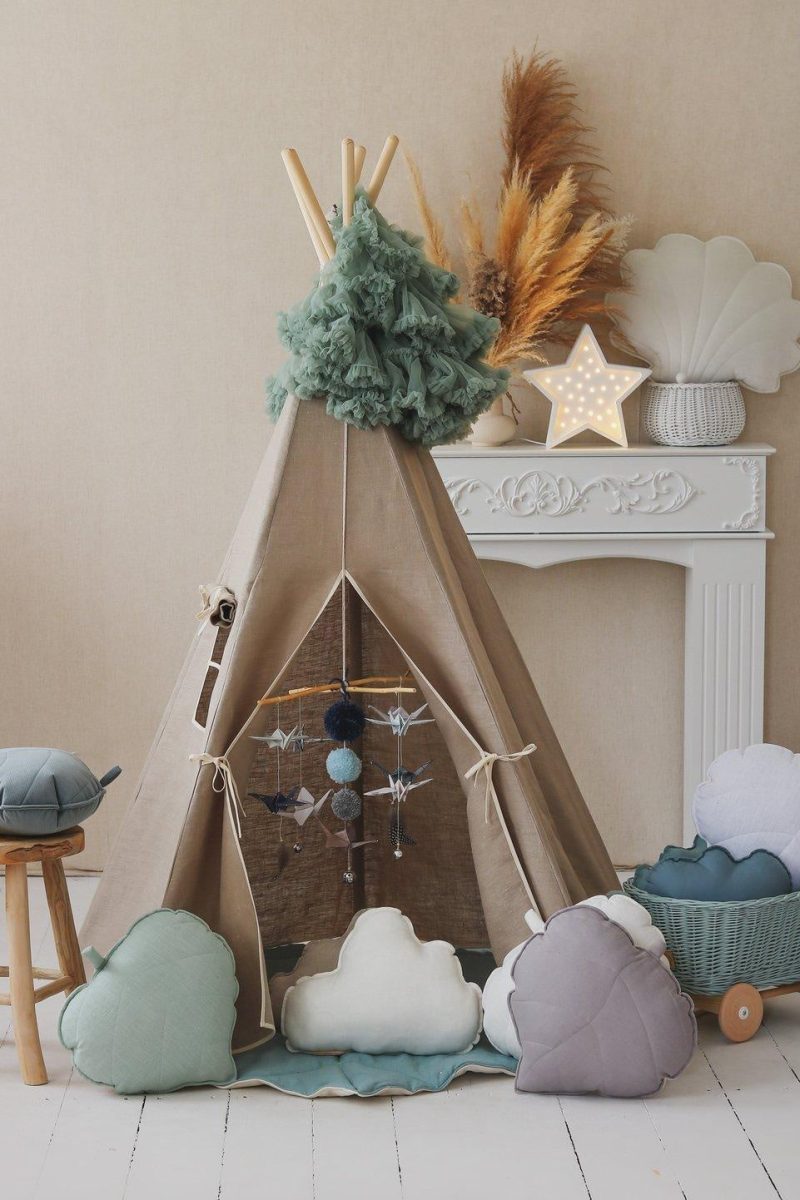 natural linen teepee tent 381522