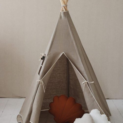 natural linen teepee tent 688254