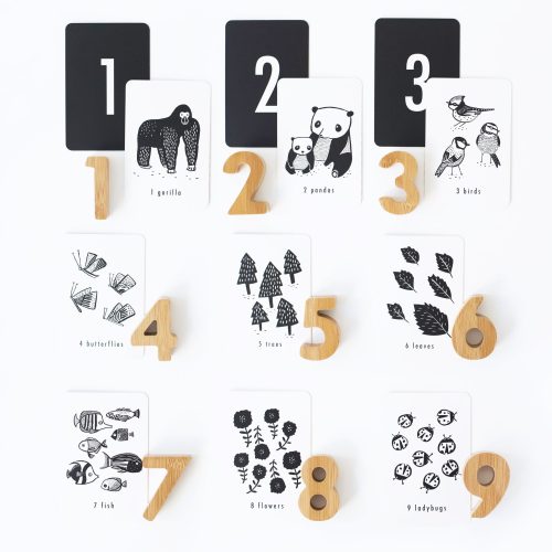 nature number cards and number blocks learn to count for kids