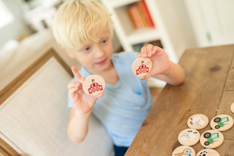 on the farm matching tiles by bannor toys 861297