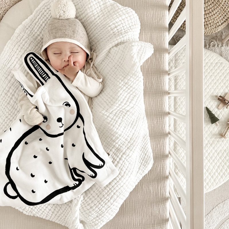 organic cotton snuggle blanket lovey for baby bunny 1