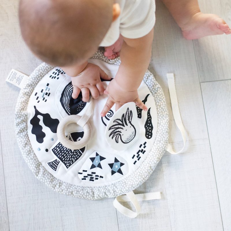 organic ocean activity mat for baby sensory play tummy time