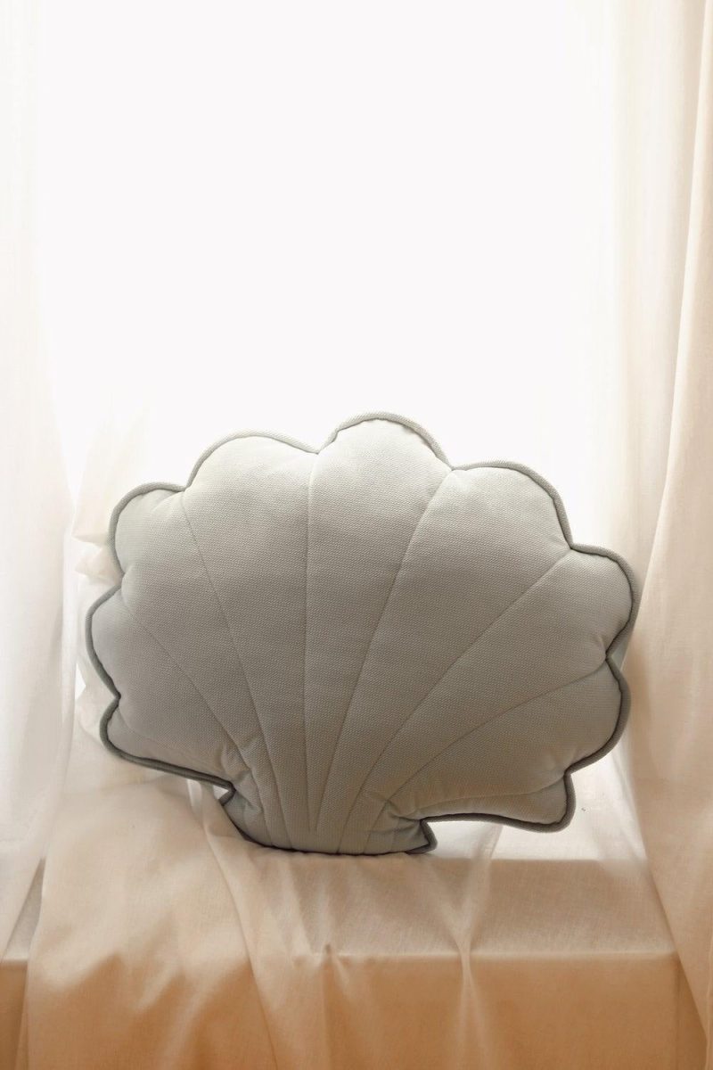 powder mint velvet shell cushion 137514