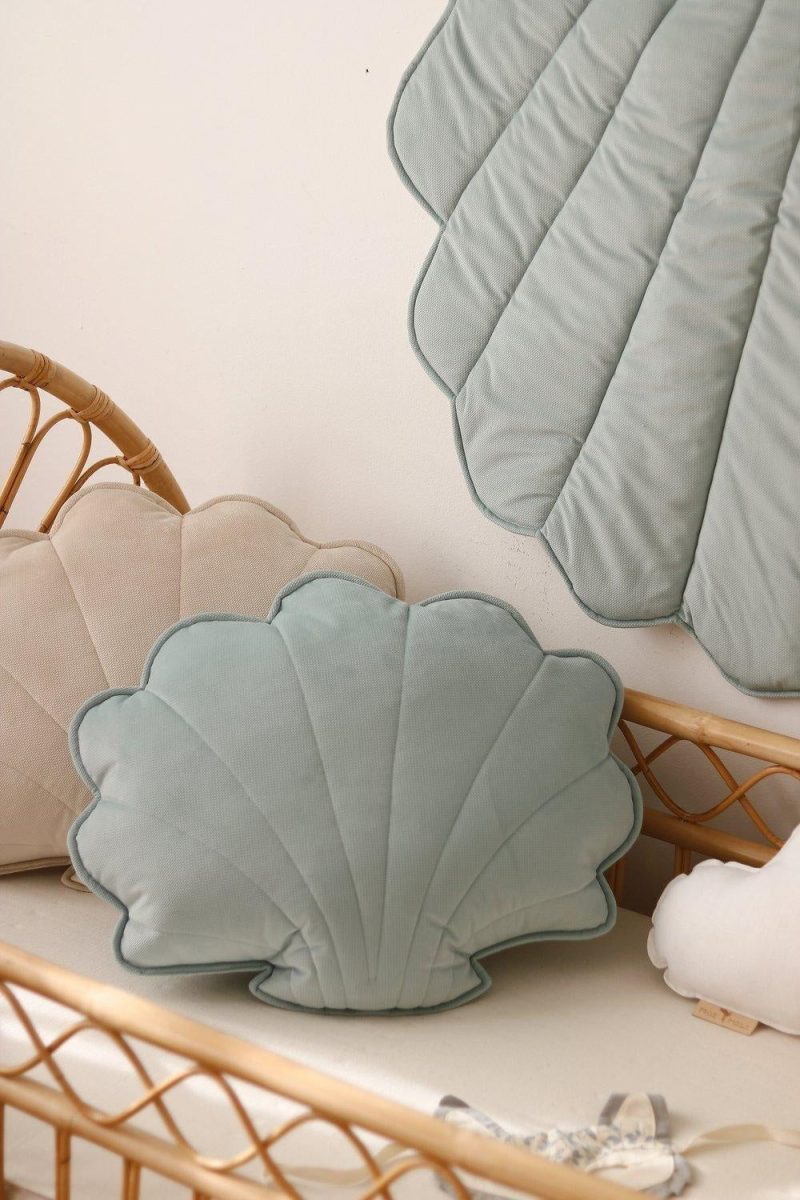 powder mint velvet shell cushion 470176