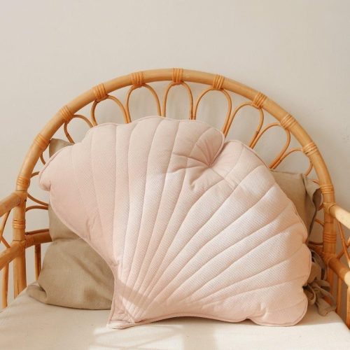 powder pink velvet ginkgo leaf cushion 116371