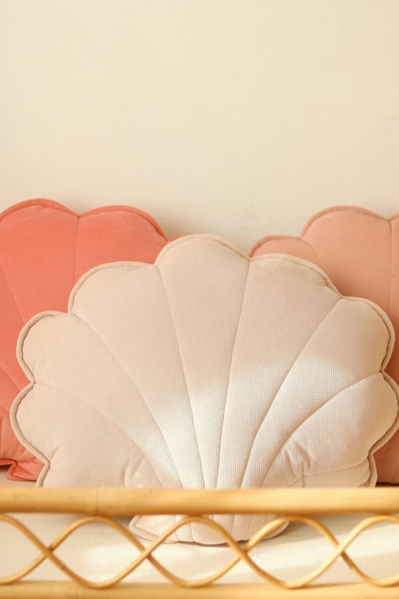 powder pink velvet shell cushion 246993