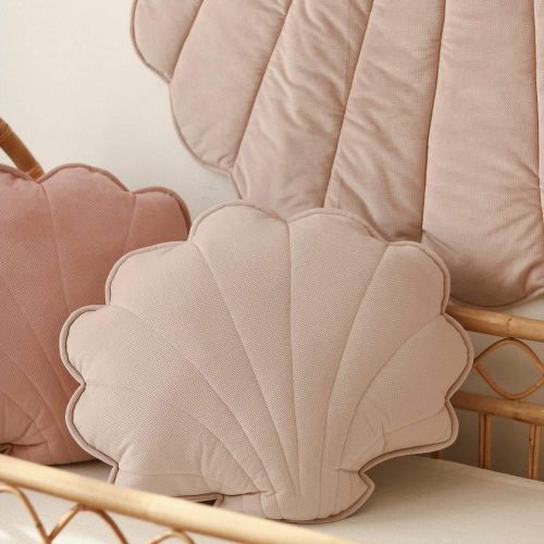 powder pink velvet shell cushion 273079