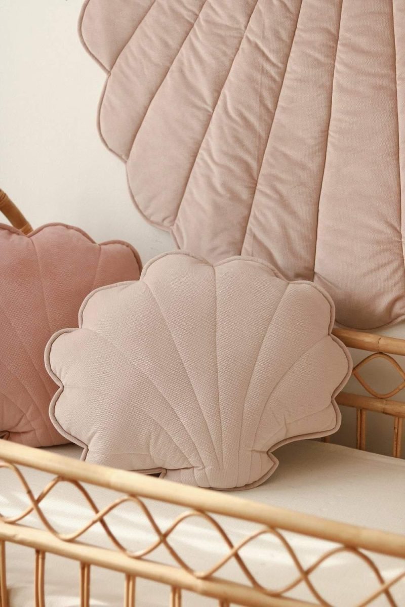 powder pink velvet shell cushion 273079