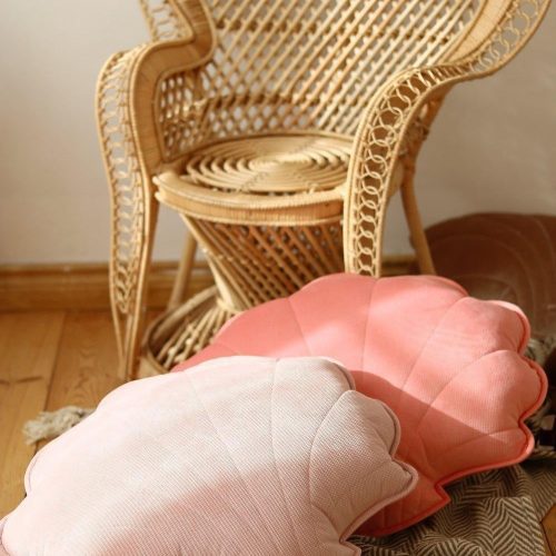 powder pink velvet shell cushion 392759