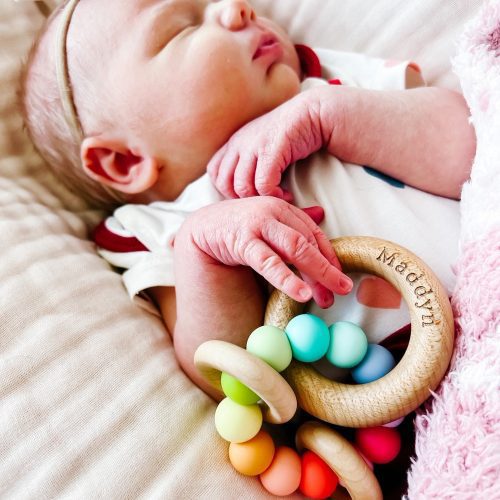 saturn ring wooden baby teether by bannor toys 624019