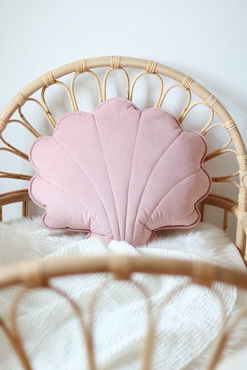 soft pink velvet shell cushion 695920