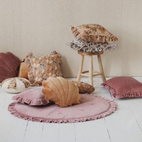 soft velvet shell cushion caramel 534915