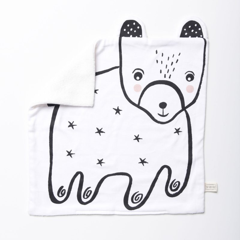 wee gallery organic bear blanket cotton sherpa