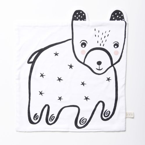 wee gallery organic bear print blanket cotton sherpa