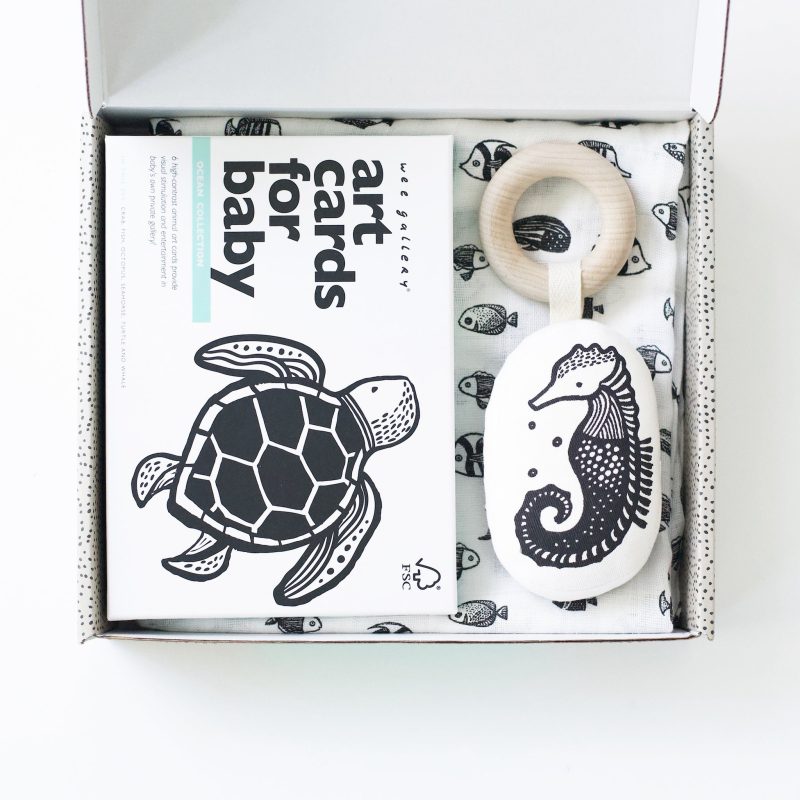 wee gallery organic gift set for babies baby ocean animals 2