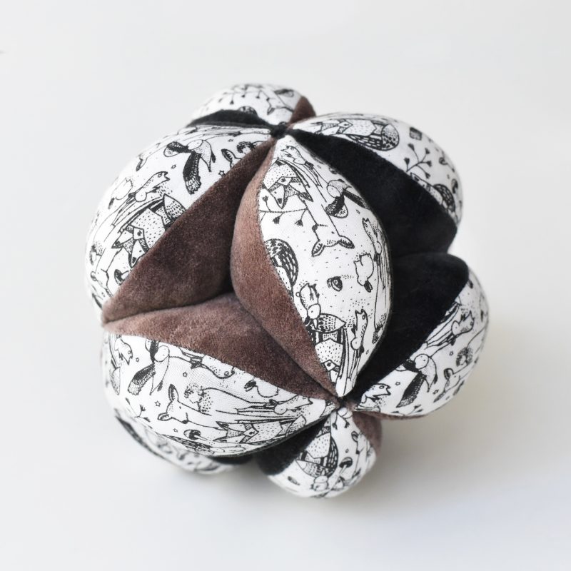 wee gallery texture puzzle ball toy for baby woodland 3