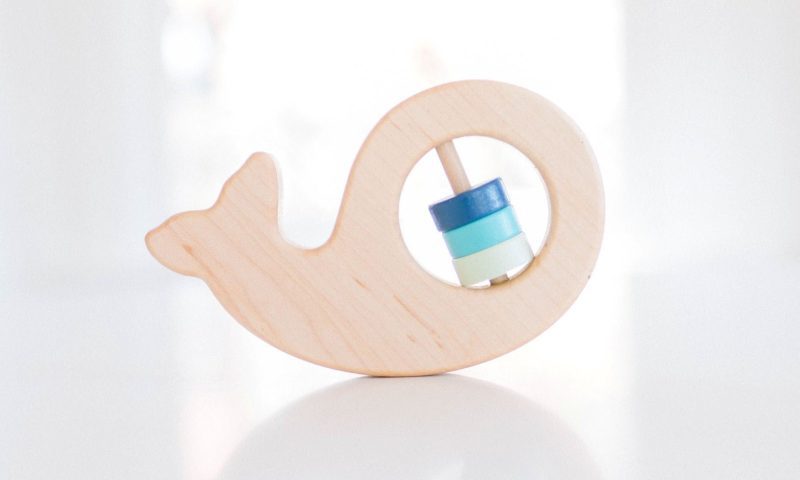 whale wooden baby rattle 642461