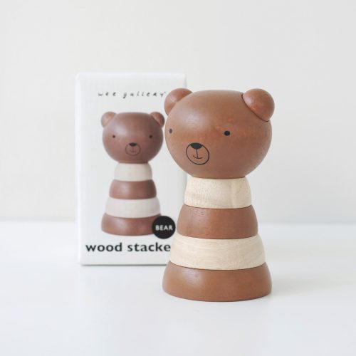 wood toys for baby toddler wooden ring stacker bear 1