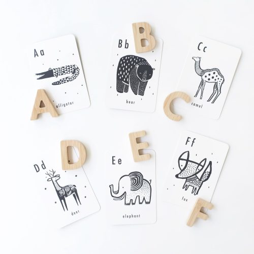 wooden alphabet with animal learning cards toddler kids games 2