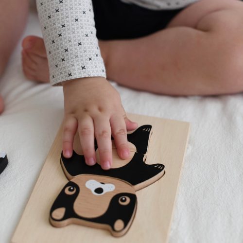 wooden toys animal dress up board for motor skills creative play